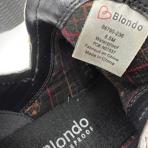 Blondo Eliza Bootie Womens 8.5M Snakeskin Print Leather Black Cream Waterproof - Picture 8 of 9